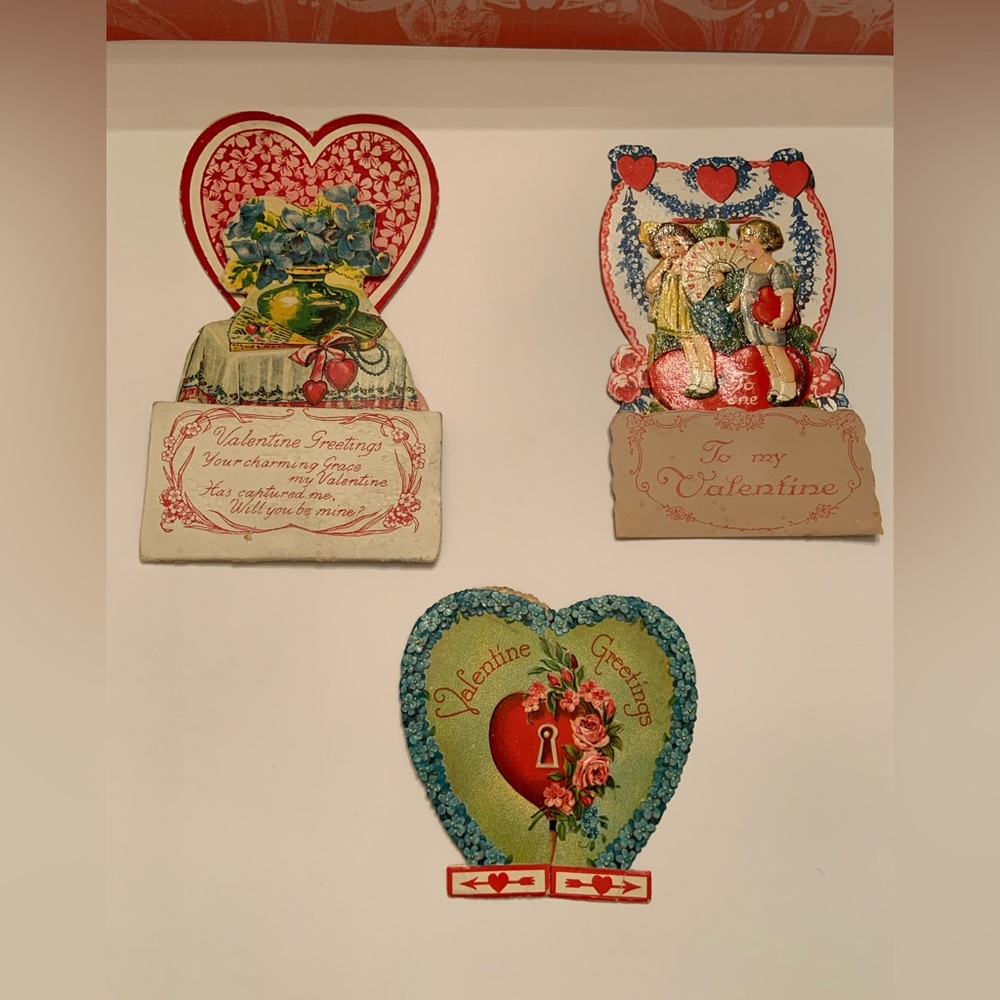Antique Valentines Pop up Cards
